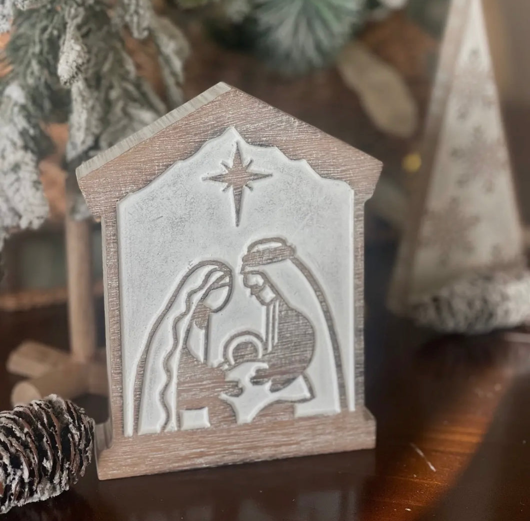 Wood Carved Nativity