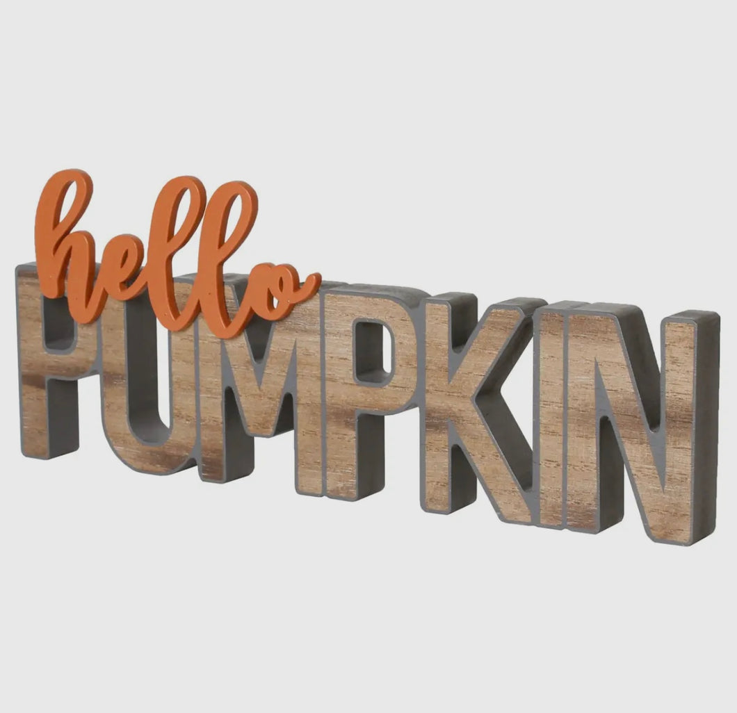 Hello Pumpkin Cutout Sign