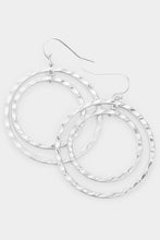 Load image into Gallery viewer, Textured Double Circle Earrings
