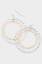 Load image into Gallery viewer, Textured Double Circle Earrings
