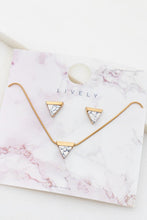 Load image into Gallery viewer, Triangle Pendant Necklace &amp; Earring Set
