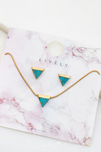 Load image into Gallery viewer, Triangle Pendant Necklace &amp; Earring Set
