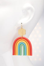 Load image into Gallery viewer, Rainbow Clay Earrings
