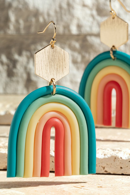 Rainbow Clay Earrings