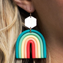 Load image into Gallery viewer, Rainbow Clay Earrings
