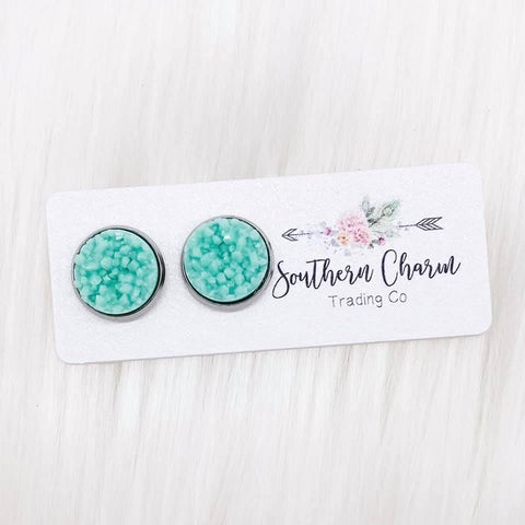 Sweet Mint Crystal Studs
