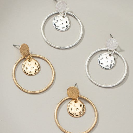 Sandblasted Hoop Earrings