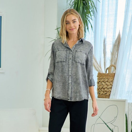 Eva Button Down Top