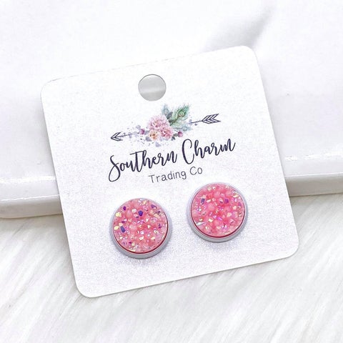 Pink Crystal Studs