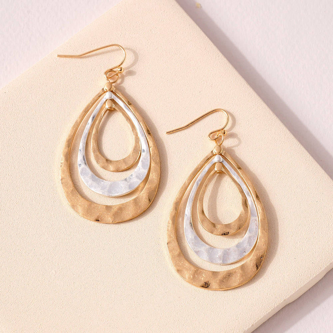 Layered Tear Drop Earrings