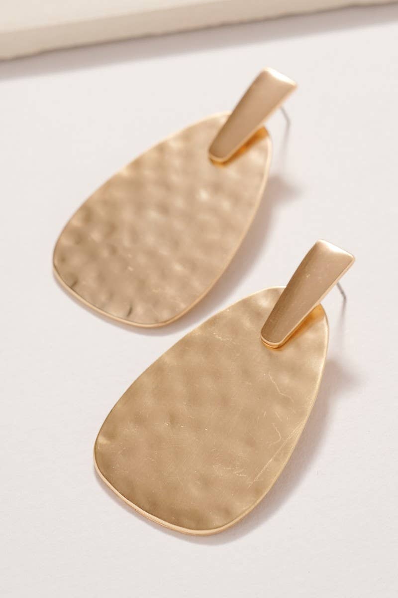 Geometric Hammered Earrings & Necklace