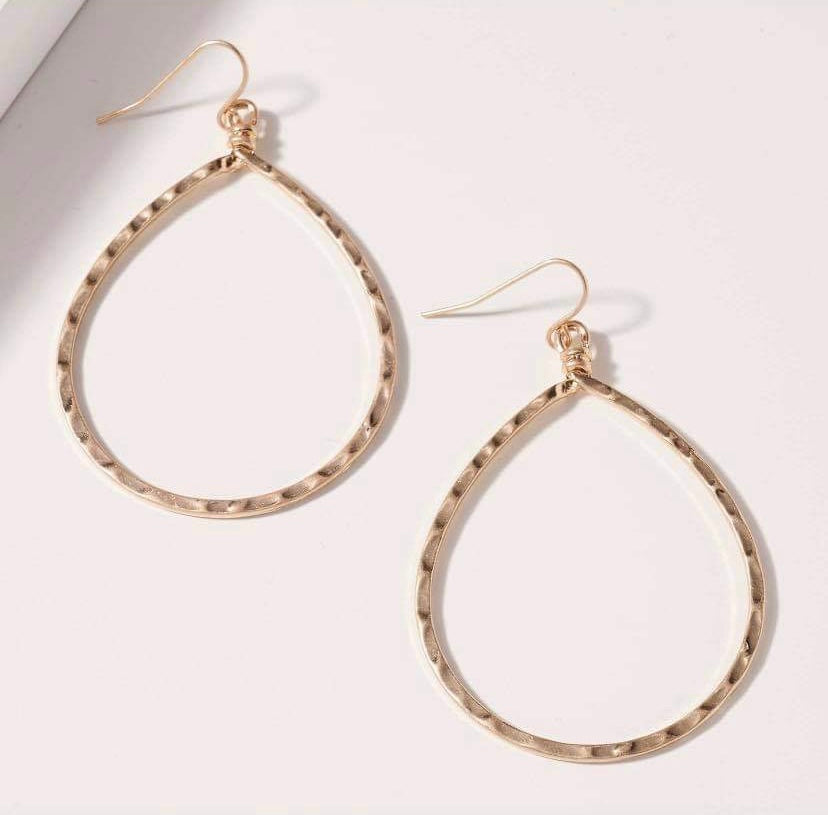 Textured Tear Drop Earrings