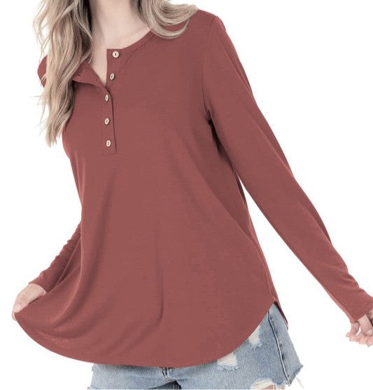 Lisa Long Sleeve Button Top